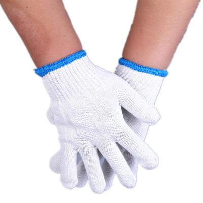 China Natural white cotton knitted glove color general work protection for hand protection guantes de algodon for sale