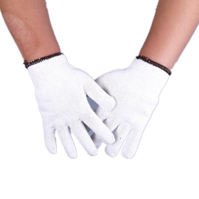 China General Work Protection High Quality Natural White Cotton Knitted Safety Gloves Guantes de seguridad Working Guantes for sale