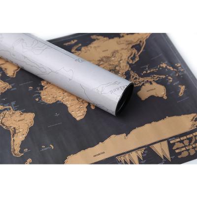 China Hot Selling Copper Paper Product Scratch Off Custom World Map World Map Scratch for sale