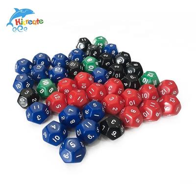 China Resin or arcylic new design polyhedral colored dice for board games for sale