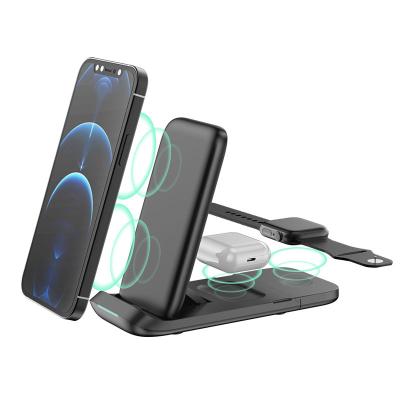 China Smart Watch Custom Logo 3 in 1 Wireless Charger Stand Qi Fast Charging Wireless Charging Station for Mobile Phone for sale