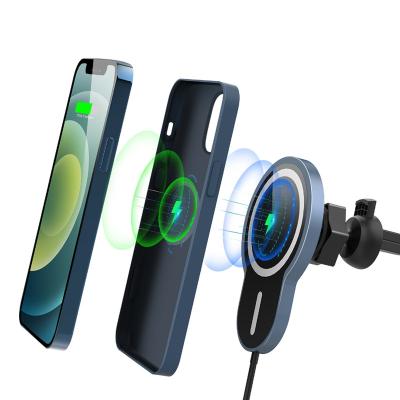 China Strong Magnet Wireless Car Charger Mobile Phone Car Auto Fixing Wireless Charger for sale