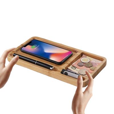 China Smart Watch Compatible With Various Devices For iPhone Wireless Charger Stand Wooden Tray for sale