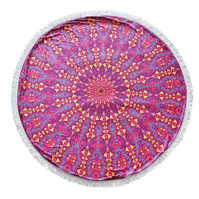 China Kid Safe Round Pattern Beach Towel With Tassels / Round Beach Towel Custom Design for sale