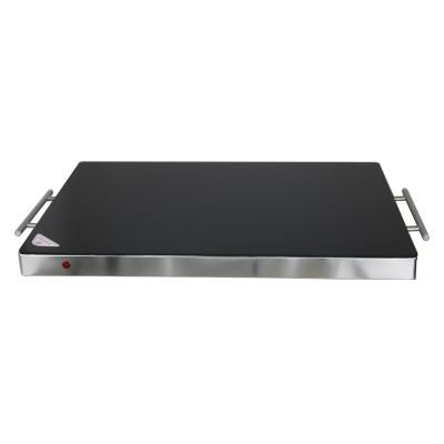 China Household Forest Grass Stainless Steel Electric Warming Tray With Glass Top for sale