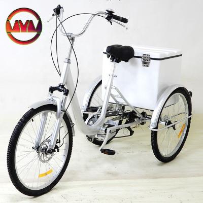 China Cargo 24 Inch Aluminum Alloy Frame Aluminum Alloy Wheels Rust Proof Hotel Special Fiberglass Box Hotel Tricycle With Cargo Rear Box TR for sale