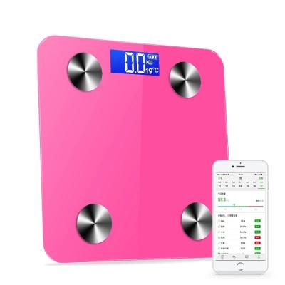 China Tempered Glass+ABS Plastic Weight Body Fat Scale Bathroom Digital Weighing Smart Wireless ABS Scale Small Electronic Scale for sale