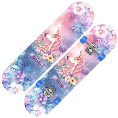 China Cheap Model 2808 Child Skateboard Four Wheel Skateboard Price Kid Skate Board With Flashing Light Wheel for sale