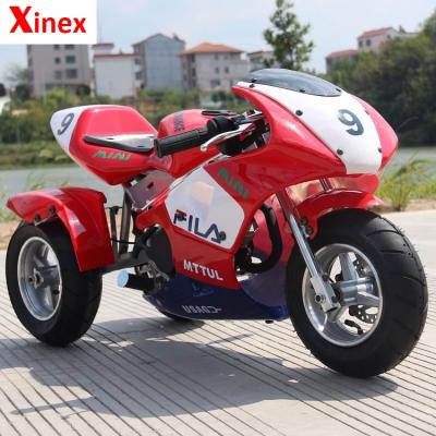 China 49cc Mini Gasoline Engine Three Wheel Pocket Bike Motorcycle Dirt Bike 90kg for sale