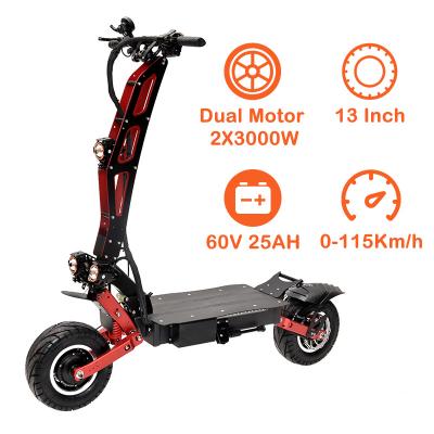 China 2*3000w 5000W 6000W Motor Double Adult Folding Electric Scooter 13 Inch 60v 25Ah 2 Wheel For Sale 21 - 30Ah for sale