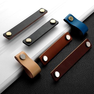 China Nordic anti-collision child collision avoidance leather for cabinet kitchen handles and knobs furniture door drawer sideboard furniture handles for sale