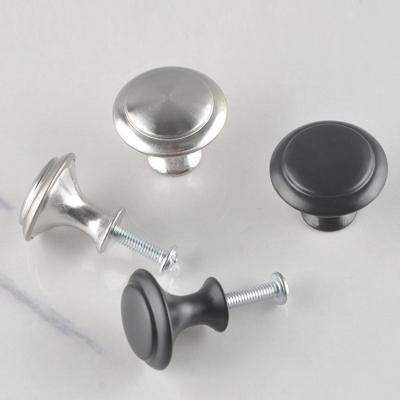 China Modern Simple Round Mushroom Hole Stainless Steel Black Handle Bedside Table Drawer Cupboard Door Thumb Handle Small Small Thumb Pull for sale