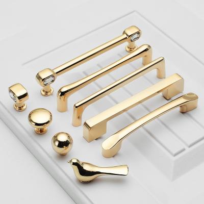 China Cabinet Door Handle Modern Single-hole Gold Light Luxury Drawer Handle Modern Simple Handle Furniture Hardware for sale