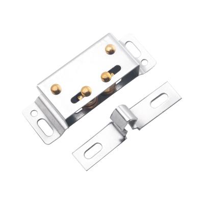 China Cabinet Modern Anal Magnetic Door Lock Stainless Steel Double Iron Roller Hook Latch Furniture Hardware Accessories/Stainless Steel for sale