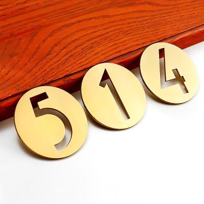 China House number family villa hotel room minimalist Nordic pure copper house number sign for sale