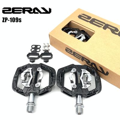 China MTB Mountain Bikes Pedals with ZP-109 Cleat Compatible with SPD Structre Doubleside Aluminum Multifunctional Mountain Bicycle Pedal for sale