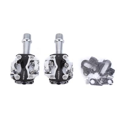 China MTB Mountain Bikes Pedals with ZP-108S Cleat Compatible with SPD Structre Doubleside Aluminum Multifunctional Mountain Bicycle Pedal for sale