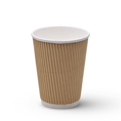 China Biodegradable Take Away Hot Drinks Cup For Coffee Tea Beverage Use Disposable Corrugated Paper Coffee Cup for sale