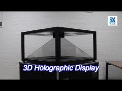 Full HD 19 Inch 360 degree Holographic Display 3d holographic display pyramid box with 4 Sides View