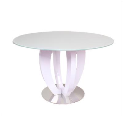 China Round PANEL MDF Dining Table Round Glass Kitchen Table Prices for sale