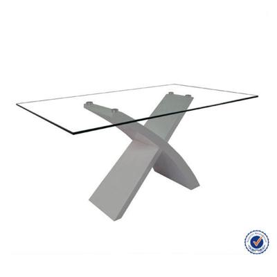 China DINING TABLE X Shape MDF Frame Fiberglass Modern Cheap Dining Table for sale