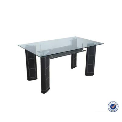 China DINING TABLE Europe Style Clear Tempered Glass Two Tier Dining Table For Dining Room for sale