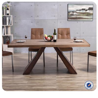 China Simple wood PANEL antique style metal dining table set for sale