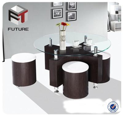 China Modern Glass Coffee Table Tall Coffee Tables With Stools for sale