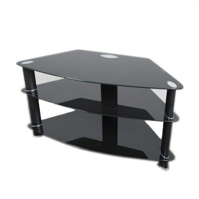 China Modern Classic Tv Stand Triangle Tempered Glass Tv Table for sale