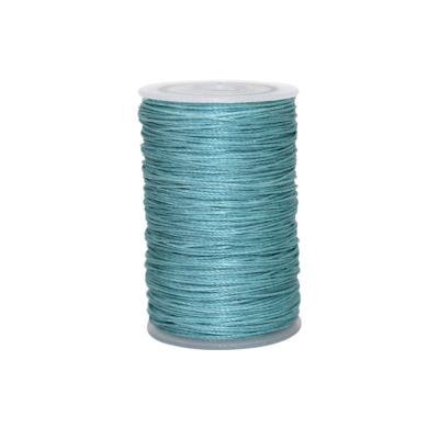 China Abrasion-resistant light blue 0.45mm 0.55mm 0.65mm 100% polyester bondi waxed sewing thread for leather hand sewing for sale