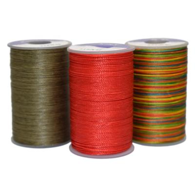 China Wholesale Different Colors Abrasion-Resistant 0.45mm 0.55mm 0.65mm Bonded 100% Polyester Leather Round Waxed Sewing Thread for sale