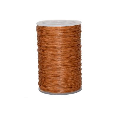 China Abrasion-resistant brown 0.45mm 0.55mm 0.65mm 100% polyester bondi round waxed sewing thread for leather for sale