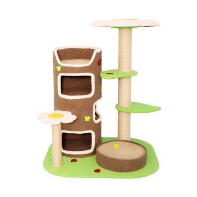 China Sustainable Amazon Custom Wholesale Cat Tree Furniture Cat Treehouse Cat Treehouse for sale