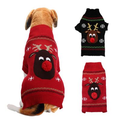 China Snowflake Winter Spring Dog Jumper Christmas Cat Dog Sweater Sustainable Pet Clothes for sale