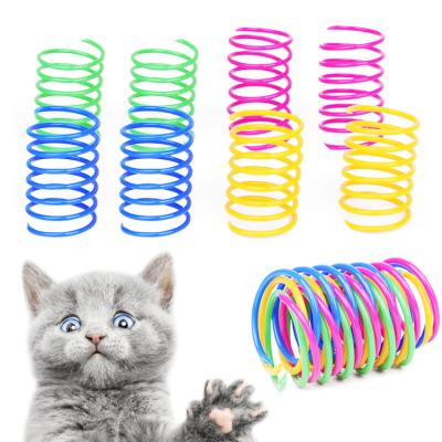 China Cat Spring Toys Playful Coils Viable For Cat Toys Durable Cat Colorful Interactive Plastic Grinding Claws Kittens Spring Toys for sale