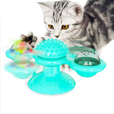 China Durable Cat Toys Interactive Cat Turntable TPR Treat Chew Toy Cat Turntable Toys Soft Snack Feeder Durable Design for sale