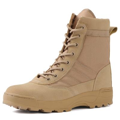 China Combat anti-collision combat boots anti-kick anti-wear anti-skid high top waterproof outdoor tactical sand color boots for sale