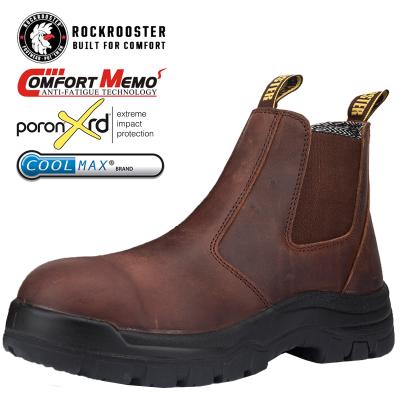 China ROCKROOSTER Deodorization Men's Chelsea Boots Shoes Man Ankle Reject Rubber Boots For Men Leather Trim Woking Shoes for sale