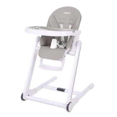 China Modern IVOLIA Al Tube Leg Baby Feeding Chair Mother Table Baby Plastic Highchair Babies and Kids Dining Chair for sale