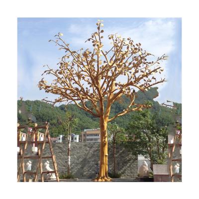 China Europe Custom Design Price Life Size Art Golden Brass Tree Garden Decoration Metal Sculpture for sale