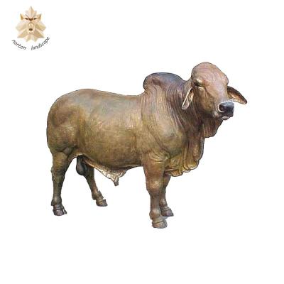 China Outdoor Square Metal Brass Animal Sculpture Decoration China Garden Bull Life Size Bronze Statues For Sale for sale