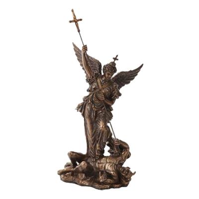 China Europe Ancient Greek Mythology Figure Statue Metal Crafts Archangel St Michael Statue Bronze Sculpture for sale