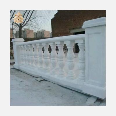 China Contemporary natural outdoor villa used stair marble balustrade stone fence baluster NTMF-MB322A for sale