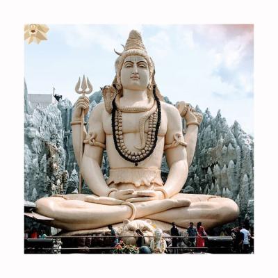 China Modern Top Selling Supplier Gold Hand Carved Indian Marble God Lord Shiva Statue Outdoor Decoration Stone Park for sale