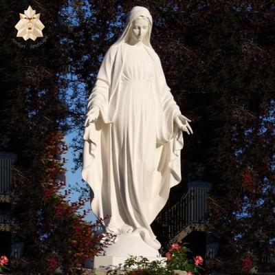 China Garden Religion Stone Female Sculpture Virgin Mary Western Outdoor Decoration Polished Carved Marble Statue NTBS-230Y Large for sale