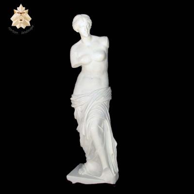 China Famous Woman Western Outdoor Nude Sculpture Stone Garden Decor Venus White Marble Statue NTBS-110Y for sale