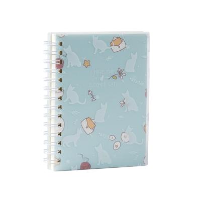 China Eco-friendly Cheap Dotted Grid Lines PP School Hardcover A6 Blank Transparent Spiral Notebook for sale