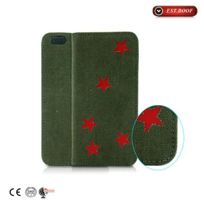 China Wallets Canvas Flip Phone Cases Sublimation For Apple Iphone4 / 4S / 5 / 5C for sale