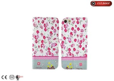 China Flower Pattern Apple Iphone Leather Cases Sewing Technique Anti-Stretch for sale