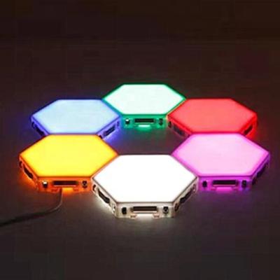 China Creative DIY Touch Sensor Hexagon Shape Splicing Creative LED Night Light USB RGBW Decoration Table Lamp for sale